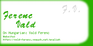 ferenc vald business card
